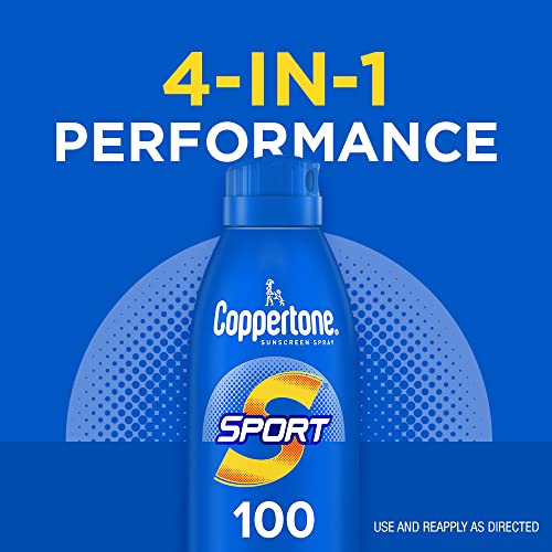 Coppertone SPORT Continuous Sunscreen Spray Broad Spectrum SPF 100, White, 5....