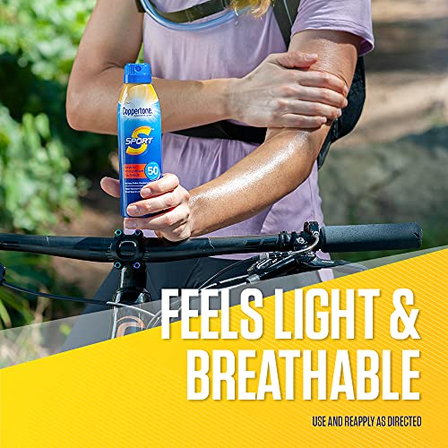 Coppertone Sport SPF 50 Sunscreen Spray, 5.5 oz. (Pack of 2) (Packaging May V...