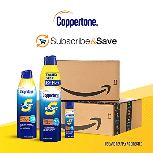 Coppertone Sport SPF 50 Sunscreen Spray, 5.5 oz. (Pack of 2) (Packaging May V...