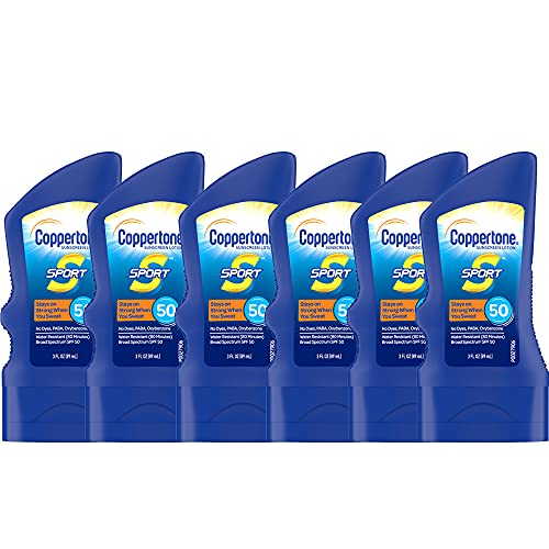 Coppertone SPORT Sunscreen Lotion SPF 50 Travel Size Multipack (3 Fluid Ounce...