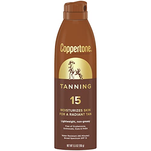 Coppertone Tanning Dry Oil Sunscreen Continuous Spray SPF 15 (5.5 Ounce) (Pac...