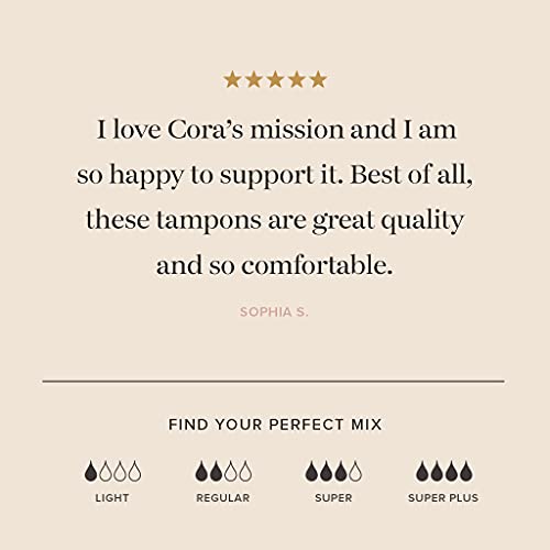 Cora 100% Organic Cotton Non-Applicator Tampons | Ultra-Absorbent, Unscented,...