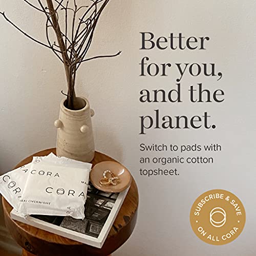 Cora Organic Pads | Ultra Thin Period Pads with Wings | Regular Absorbency | ...