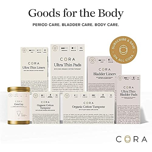 Cora Organic Pads | Ultra Thin Period Pads with Wings | Regular Absorbency | ...