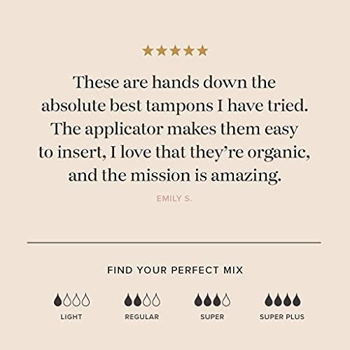Cora Organic Tampons | Super Plus Absorbency | 100% Cotton Core, Unscented wi...
