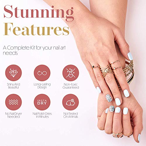 CoralBeau Nail Art Kit with Rhinestones for Nails - Nail Polish Gift Set for ...