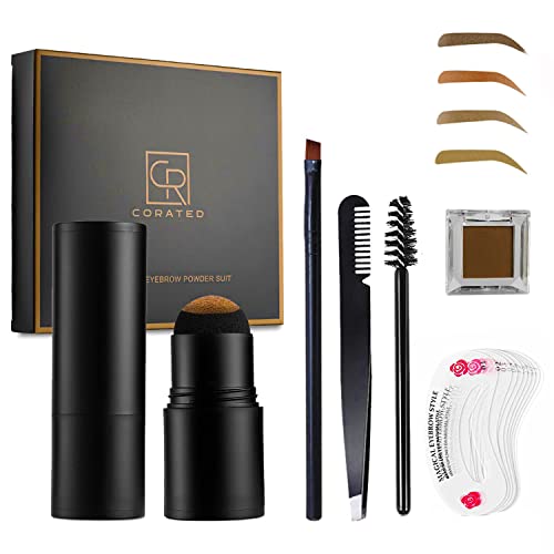 Eyebrow Stamp and Eyebrow Stencil Kit, 1 Step Eye Shape Tinting Kit, Long-Las...