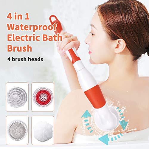 Cornesty Electric Bath Brush 4 in 1 Waterproof Multi-Functional Body Cleansin...
