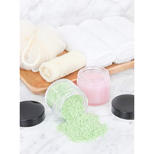 Cornucopia 2oz Straight Sided Clear Glass Jars (12 pack), Airtight Cosmetic J...