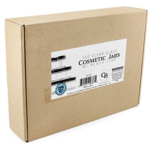 Cornucopia 2oz Straight Sided Clear Glass Jars (12 pack), Airtight Cosmetic J...