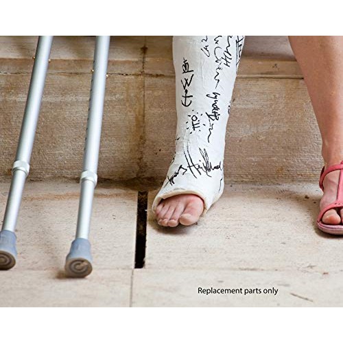 Cornucopia Replacement Crutch Parts Set, Comfortable Gray Rubber Pads Underar...