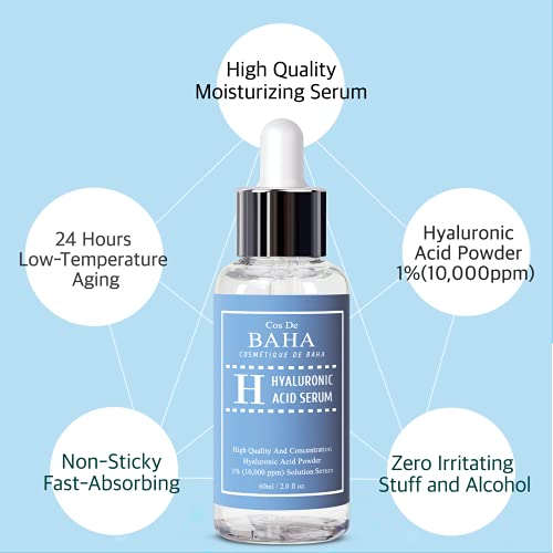 Pure Hyaluronic Acid 1% Powder Serum for Face 10,000ppm - Anti Aging + Fine L...