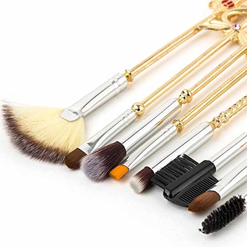 Coshine 8pcs Sailor Moon Makeup Brush Set With Pouch, Magical Girl Gold Cardc...