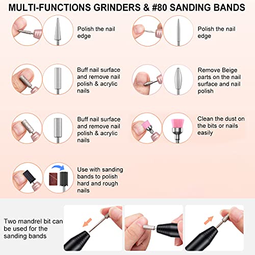 COSITTE Electric Nail Drill, USB Electric Nail Drill Machine for Acrylic Nail...