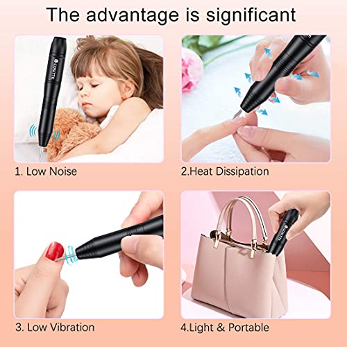 COSITTE Electric Nail Drill, USB Electric Nail Drill Machine for Acrylic Nail...