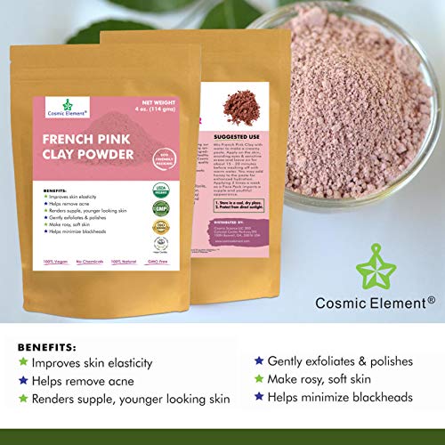 French Pink Montmorrillonite Clay Powder (French Rose Clay), Vegan Food Grade...