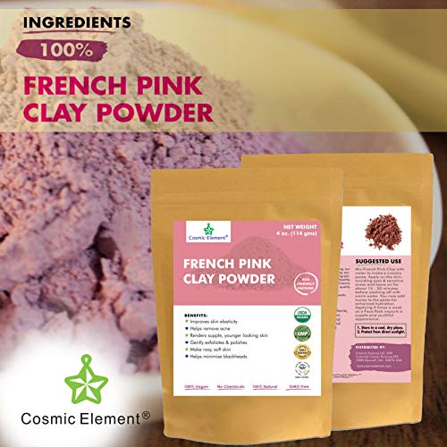 French Pink Montmorrillonite Clay Powder (French Rose Clay), Vegan Food Grade...