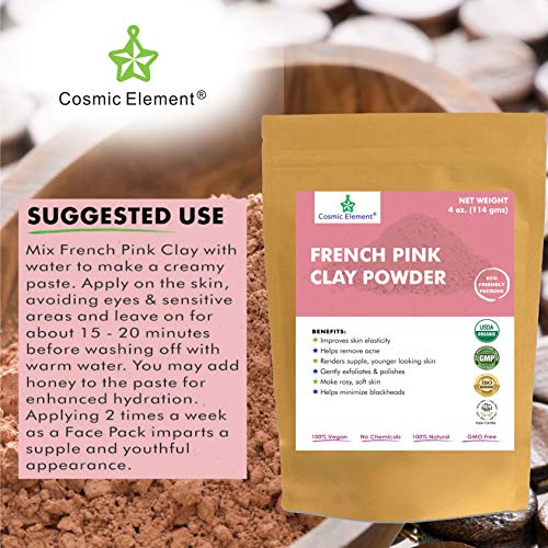 French Pink Montmorrillonite Clay Powder (French Rose Clay), Vegan Food Grade...
