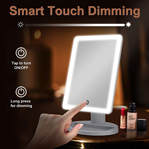 Makeup Vanity Mirror with 3 Color Lighting, COSMIRROR Lighted Makeup Mirror w...