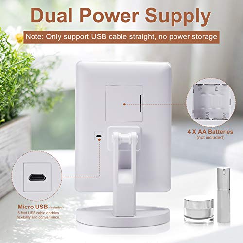 Makeup Vanity Mirror with 3 Color Lighting, COSMIRROR Lighted Makeup Mirror w...