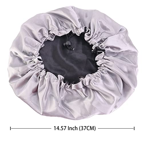 Cospack Satin Bonnet Sleep Bonnet Cap - Extra Large Double Layer Reversible A...