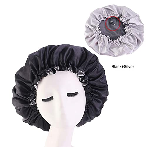 Cospack Satin Bonnet Sleep Bonnet Cap - Extra Large Double Layer Reversible A...