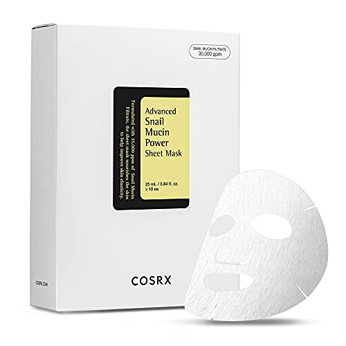 COSRX Advanced Snail Mucin Power Sheet Mask 10 Sheets | 35,000 ppm of Snail S...