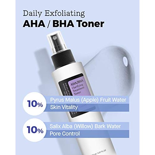 COSRX AHA/BHA Clarifying Treatment Toner, 5.07 fl.oz / 150ml | Exfoliating Fa...