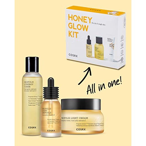 COSRX Honey Glow Kit | Propolis Synergy Toner, Ampoule, Cream | Moisturizing,...