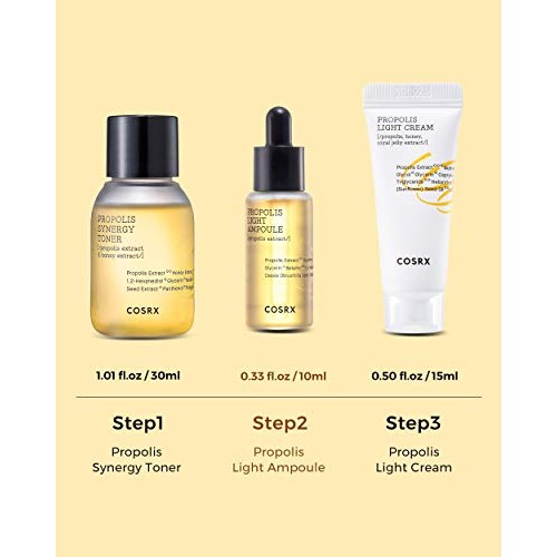 COSRX Honey Glow Kit | Propolis Synergy Toner, Ampoule, Cream | Moisturizing,...