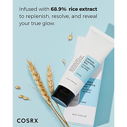 COSRX Ultimate Nourishing Rice Overnight Spa Mask, 60ml / 2.02 fl.oz | Rice E...