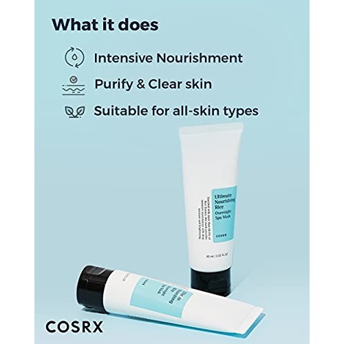COSRX Ultimate Nourishing Rice Overnight Spa Mask, 60ml / 2.02 fl.oz | Rice E...