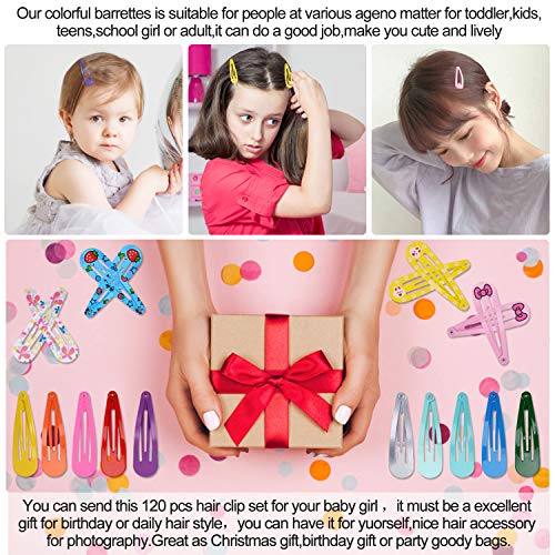 Hair Clips for Girls, 120 Pcs 2 Inch No Slip Metal Snap Hair Clips Barrettes ...