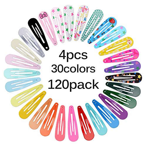 Hair Clips for Girls, 120 Pcs 2 Inch No Slip Metal Snap Hair Clips Barrettes ...