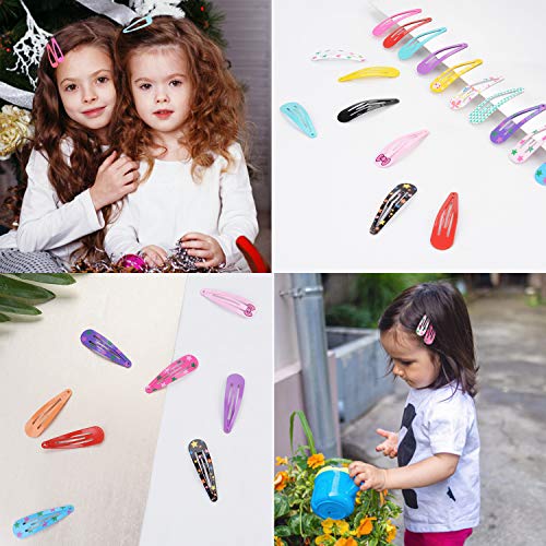 Hair Clips for Girls, 120 Pcs 2 Inch No Slip Metal Snap Hair Clips Barrettes ...
