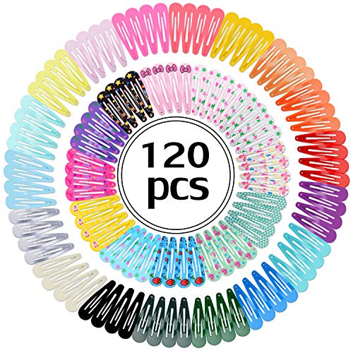 Hair Clips for Girls, 120 Pcs 2 Inch No Slip Metal Snap Hair Clips Barrettes ...
