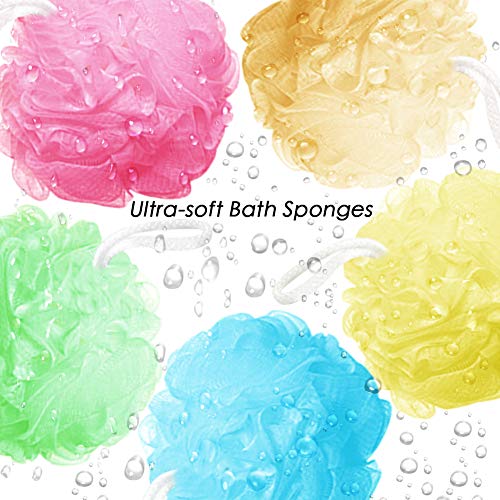 Bath Sponges Bath Loofahs Mesh Pouf Shower Wash Ball Large 5 Packs 60g Each S...
