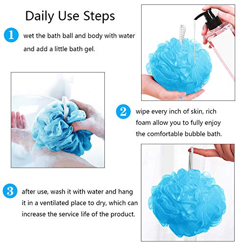 Bath Sponges Bath Loofahs Mesh Pouf Shower Wash Ball Large 5 Packs 60g Each S...
