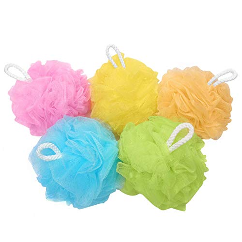Bath Sponges Bath Loofahs Mesh Pouf Shower Wash Ball Large 5 Packs 60g Each S...