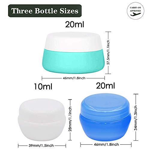 Travel Containers Sets Silicone & PP Cream Jars for Toiletries Empty Lotion C...