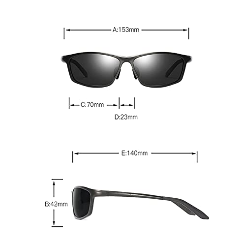 Men's Polarized Full Reading Sunglasses Square Aluminum Magnesium Frame Fashi...