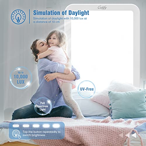Light Therapy Lamp - Cotify UV-Free 10000 Lux Therapy Light, LED Sun Lamp wit...