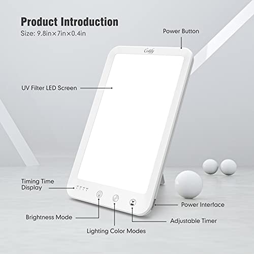 Light Therapy Lamp - Cotify UV-Free 10000 Lux Therapy Light, LED Sun Lamp wit...