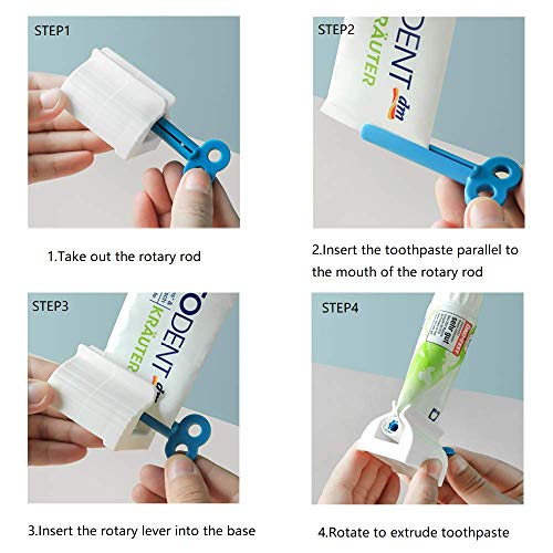 Toothpaste Squeezers Set of 5 Pack, Multi-Function Manual Rotate Tube Squeeze...