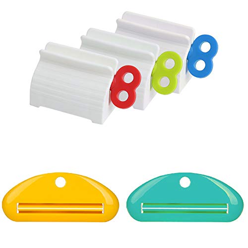 Toothpaste Squeezers Set of 5 Pack, Multi-Function Manual Rotate Tube Squeeze...