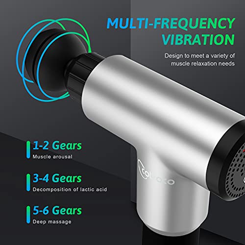 6 Speeds Massage Gun, Cordless Handheld Deep Tissue Muscle Massager, Chargeab...