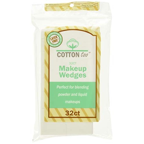 Cotton Too Premium 32 Count Latex-free Cosmetic Wedges, 6 Pack