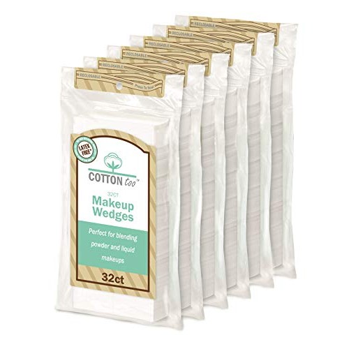 Cotton Too Premium 32 Count Latex-free Cosmetic Wedges, 6 Pack