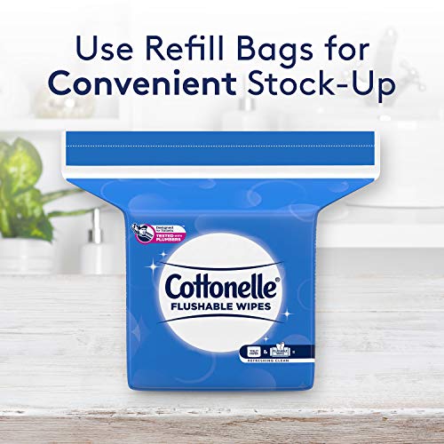 Cottonelle Flushable Wet Wipes - 1 Refill Pack, 252 Total Flushable Wipes