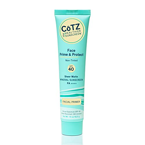 COTZ Face Prime & Protect Non-Tinted Mineral Sunscreen and Facial Primer Broa...